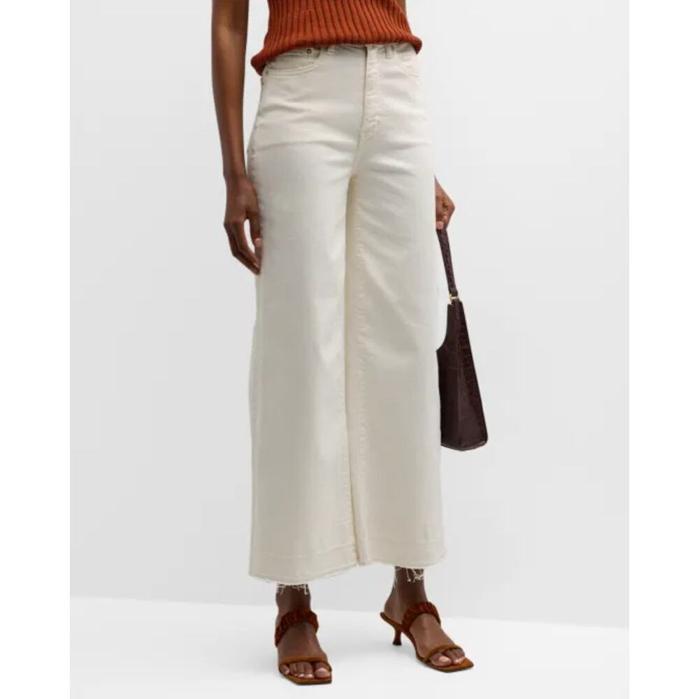 Derek Lam 10 Crosby Isla High Rise Wide Leg Jean Size 27 casual comfort ivory